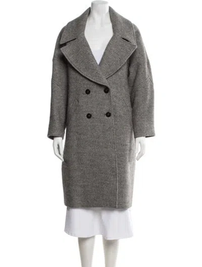 Pre-owned Ba&sh Wool Peacoat In Gray