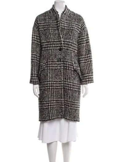 Pre-owned Ba&sh Wool Plaid Print Coat In Multi