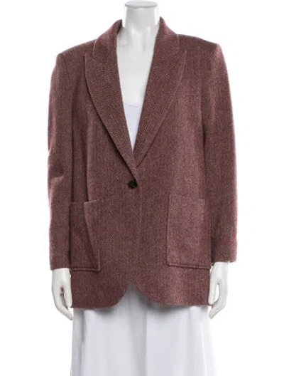 Pre-owned Ba&sh Wool Printed Blazer In Red
