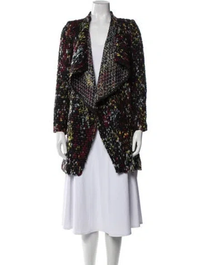 Pre-owned Ba&sh Wool Printed Coat In Black