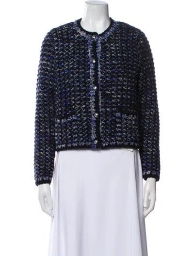 Pre-owned Ba&sh Wool Printed Evening Jacket In Blue