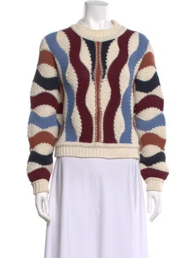 Pre-owned Ba&sh Wool Printed Sweater In White