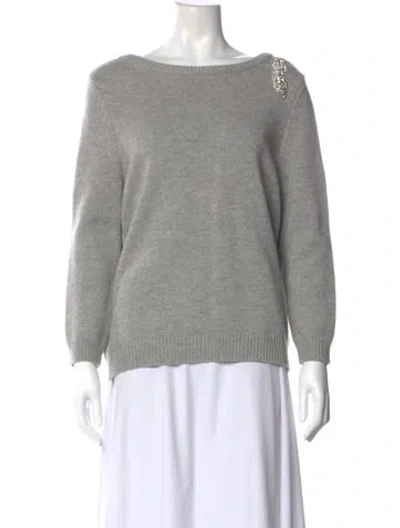 Pre-owned Ba&sh Wool Scoop Neck Sweater In Gray