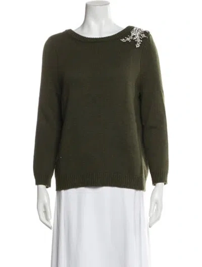 Pre-owned Ba&sh Wool Scoop Neck Sweater In Green