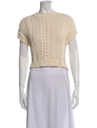 Pre-owned Ba&sh Wool Scoop Neck Sweater In Neutral