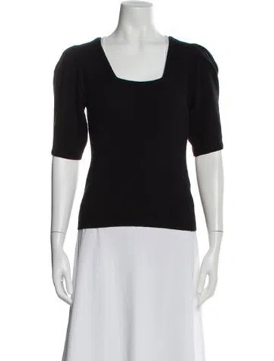 Pre-owned Ba&sh Wool Square Neckline Sweater In Black