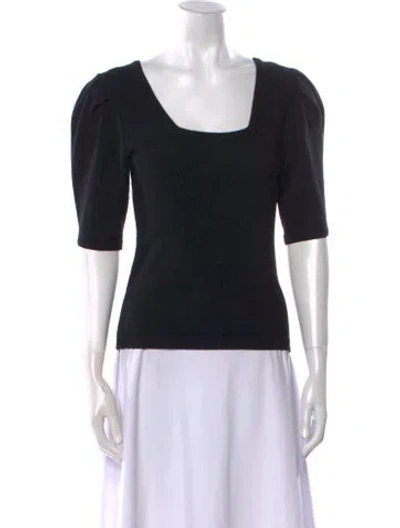 Pre-owned Ba&sh Wool Square Neckline Sweater In Black