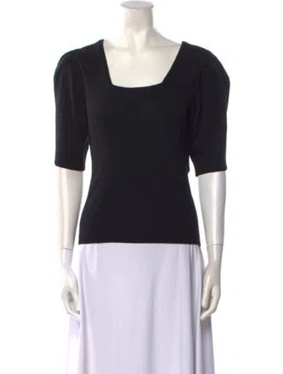 Pre-owned Ba&sh Wool Square Neckline Sweater In Black