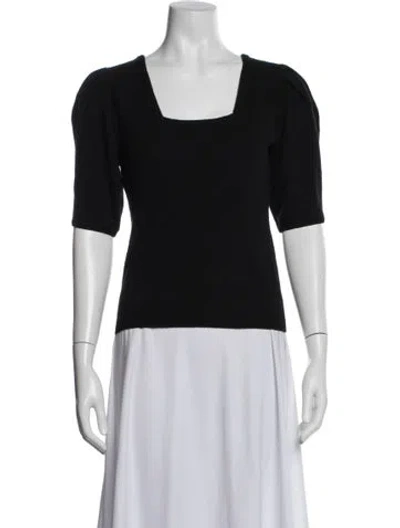 Pre-owned Ba&sh Wool Square Neckline Sweater In Blue