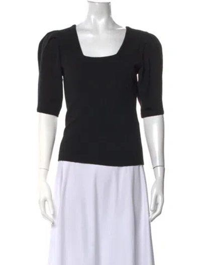 Pre-owned Ba&sh Wool Square Neckline Top In Black