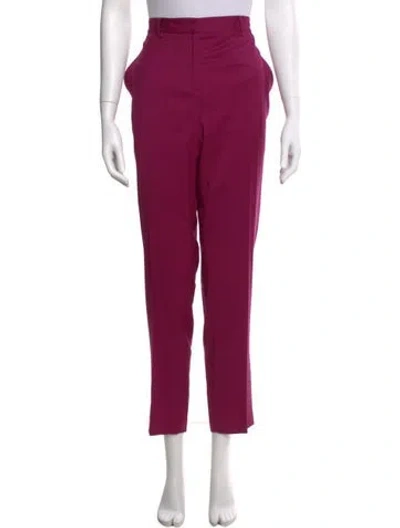 Pre-owned Ba&sh Wool Straight Leg Pants In Purple