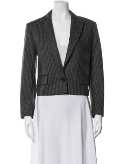 Pre-owned Ba&sh Wool Striped Blazer W/ Tags In Grey