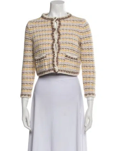 Pre-owned Ba&sh Wool Striped Evening Jacket In Neutral