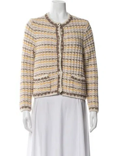 Pre-owned Ba&sh Wool Striped Jacket In Neutral