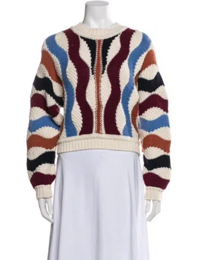 Pre-owned Ba&sh Wool Striped Sweater In White