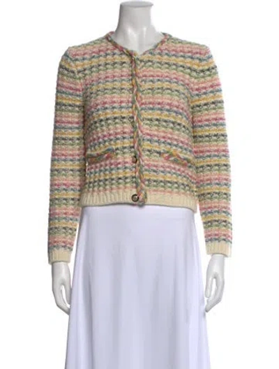 Pre-owned Ba&sh Wool Striped Sweater In White