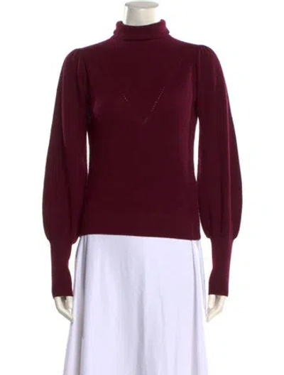 Pre-owned Ba&sh Wool Turtleneck Sweater In Burgundy