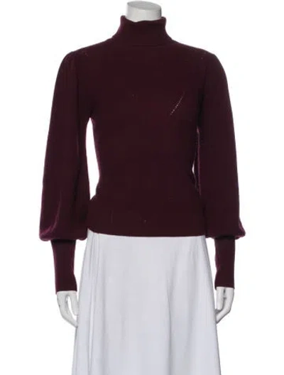 Pre-owned Ba&sh Wool Turtleneck Sweater In Burgundy