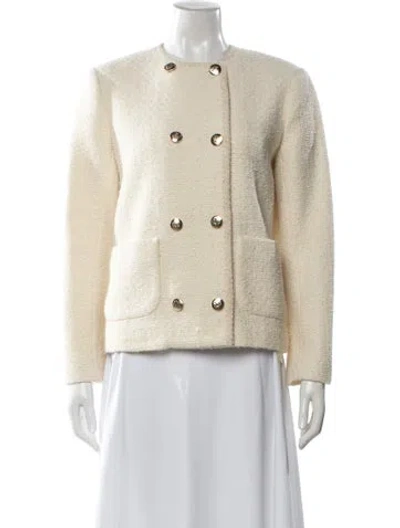 Pre-owned Ba&sh Wool Tweed Pattern Blazer In Neutral