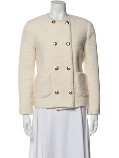 Pre-owned Ba&sh Wool Tweed Pattern Blazer In Yellow
