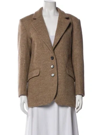 Pre-owned Ba&sh Wool Tweed Pattern Coat In Neutral
