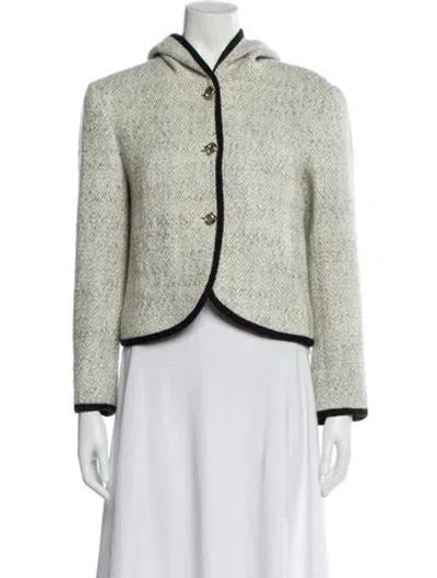Pre-owned Ba&sh Wool Tweed Pattern Evening Jacket In Neutral