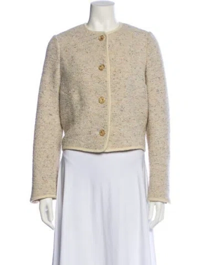 Pre-owned Ba&sh Wool Tweed Pattern Evening Jacket W/ Tags In Neutral