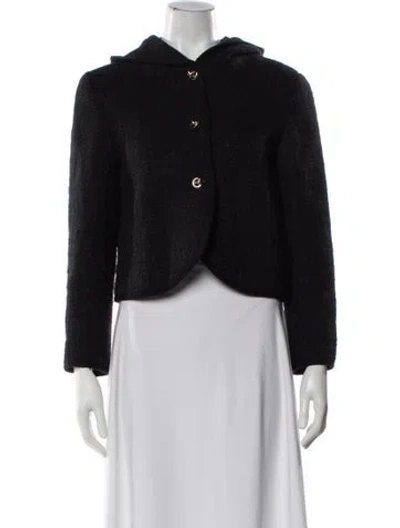 Pre-owned Ba&sh Wool Tweed Pattern Jacket In Black