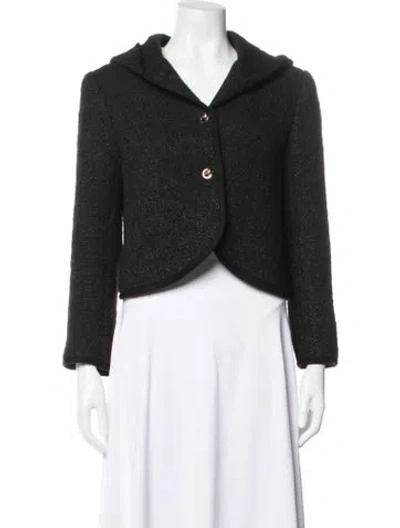 Pre-owned Ba&sh Wool Tweed Pattern Jacket In Black