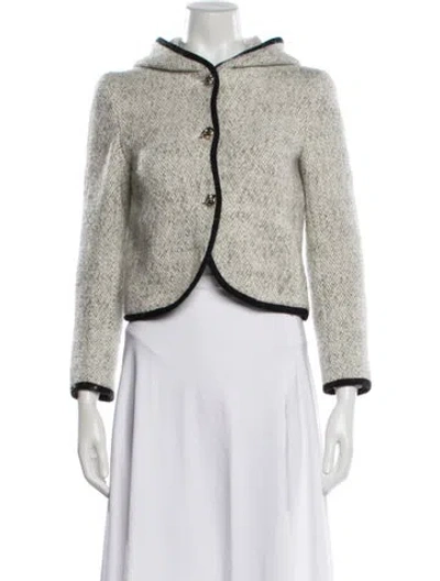 Pre-owned Ba&sh Wool Tweed Pattern Jacket In Gray