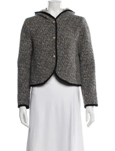 Pre-owned Ba&sh Wool Tweed Pattern Jacket In Gray