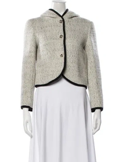 Pre-owned Ba&sh Wool Tweed Pattern Jacket In Gray