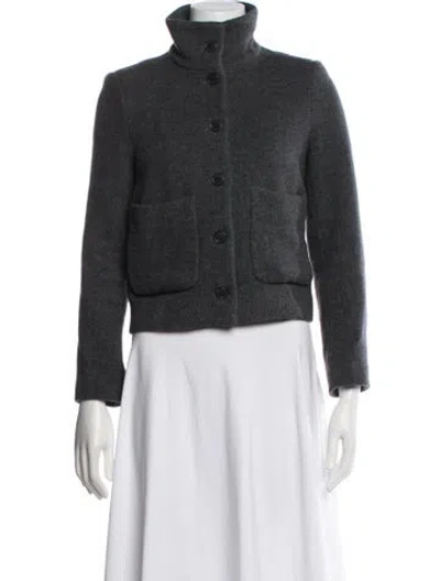 Pre-owned Ba&sh Wool Tweed Pattern Jacket In Gray