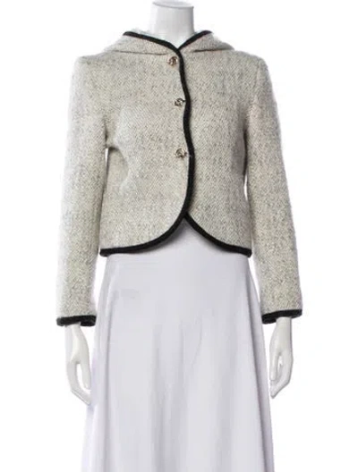 Pre-owned Ba&sh Wool Tweed Pattern Jacket In Grey