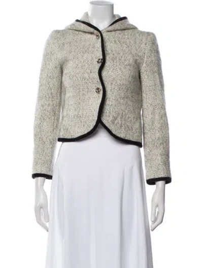 Pre-owned Ba&sh Wool Tweed Pattern Jacket In Grey