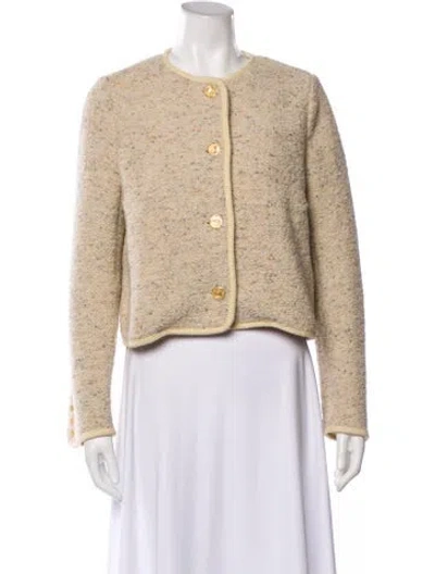 Pre-owned Ba&sh Wool Tweed Pattern Jacket In Neutral