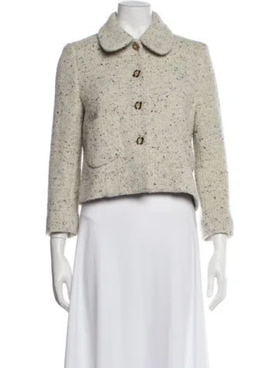 Pre-owned Ba&sh Wool Tweed Pattern Jacket In Neutral
