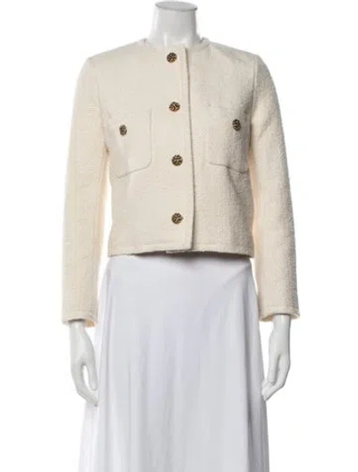 Pre-owned Ba&sh Wool Tweed Pattern Jacket In Neutrals