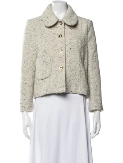 Pre-owned Ba&sh Wool Tweed Pattern Jacket In Neutrals