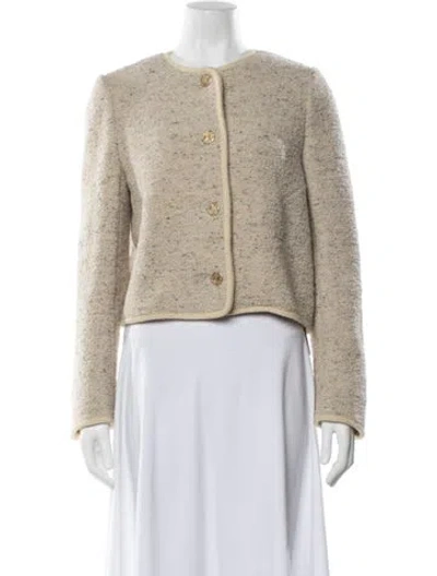 Pre-owned Ba&sh Wool Tweed Pattern Jacket In Neutrals