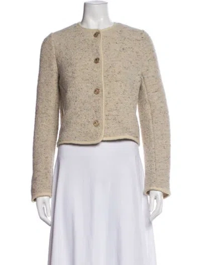 Pre-owned Ba&sh Wool Tweed Pattern Jacket W/ Tags In Neutral