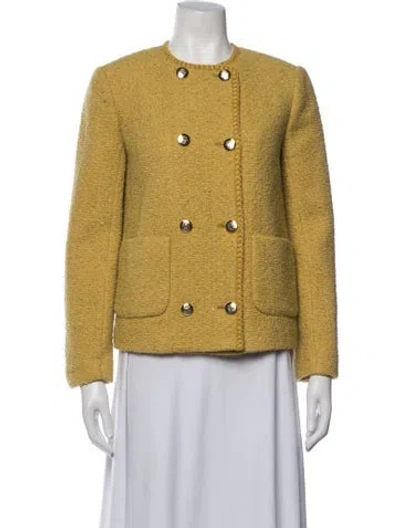 Pre-owned Ba&sh Wool Tweed Pattern Jacket In Yellow