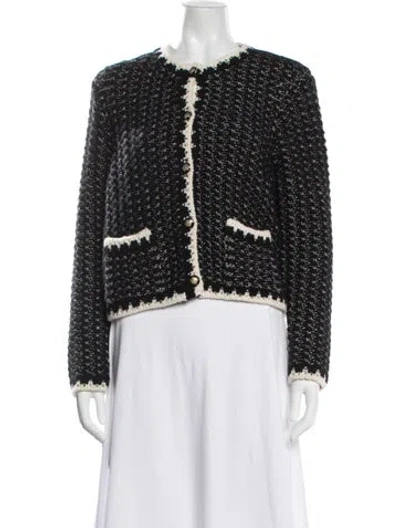 Pre-owned Ba&sh Wool Tweed Pattern Sweater In Black