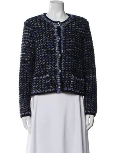 Pre-owned Ba&sh Wool Tweed Pattern Sweater In Blue