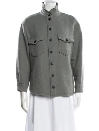 Pre-owned Ba&sh Wool Utility Jacket In Gray