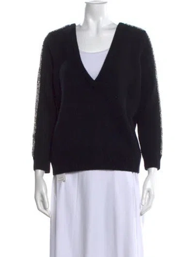 Pre-owned Ba&sh Wool V-neck Sweater In Black
