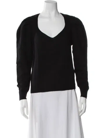 Pre-owned Ba&sh Wool V-neck Sweater In Black