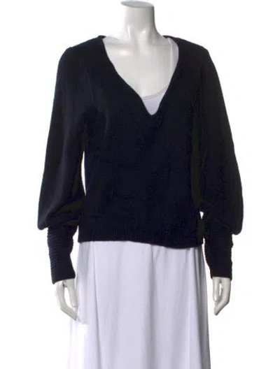 Pre-owned Ba&sh Wool V-neck Sweater In Blue