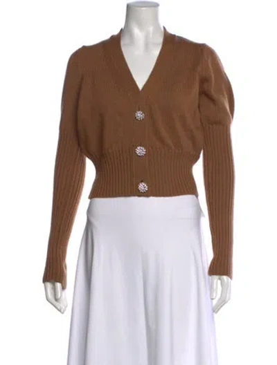 Pre-owned Ba&sh Wool V-neck Sweater In Brown