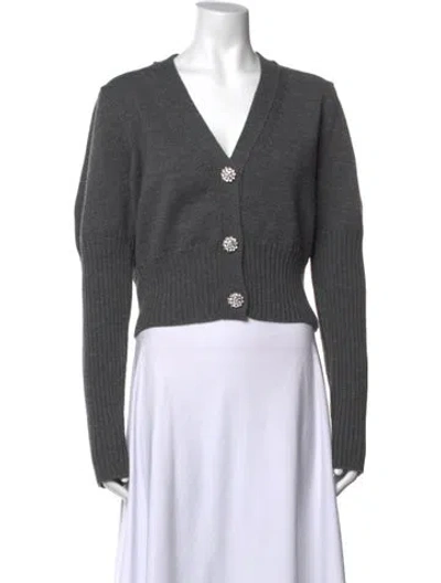 Pre-owned Ba&sh Wool V-neck Sweater In Gray